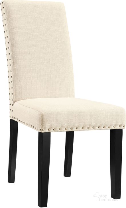 The appearance of Parcel Beige Dining Upholstered Fabric Side Chair designed by Modway in the modern / contemporary interior design. This beige piece of furniture  was selected by 1StopBedrooms from Parcel Collection to add a touch of cosiness and style into your home. Sku: EEI-1384-BEI. Product Type: Side Chair. Material: Rubberwood. Image1