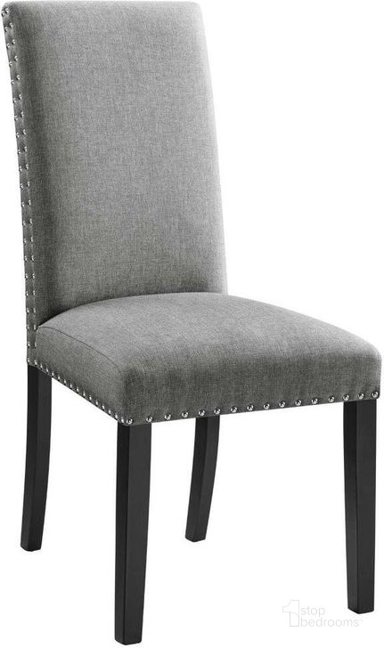 The appearance of Parcel Light Gray Dining Upholstered Fabric Side Chair designed by Modway in the modern / contemporary interior design. This light gray piece of furniture  was selected by 1StopBedrooms from Parcel Collection to add a touch of cosiness and style into your home. Sku: EEI-1384-LGR. Product Type: Dining Chair. Material: Rubberwood. Image1