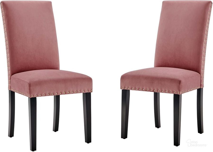 The appearance of Parcel Performance Velvet Dining Side Chairs - Set of 2 EEI-3779-DUS designed by Modway in the modern / contemporary interior design. This dusty rose piece of furniture  was selected by 1StopBedrooms from Parcel Collection to add a touch of cosiness and style into your home. Sku: EEI-3779-DUS. Product Type: Side Chair. Material: MDF. Image1