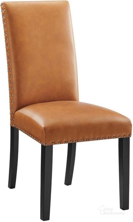 The appearance of Parcel Tan Dining Faux Leather Side Chair designed by Modway in the modern / contemporary interior design. This tan piece of furniture  was selected by 1StopBedrooms from Parcel Collection to add a touch of cosiness and style into your home. Sku: EEI-1491-TAN. Product Type: Dining Chair. Material: Plywood. Image1