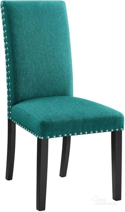 The appearance of Parcel Teal Dining Upholstered Fabric Side Chair designed by Modway in the modern / contemporary interior design. This teal piece of furniture  was selected by 1StopBedrooms from Parcel Collection to add a touch of cosiness and style into your home. Sku: EEI-1384-TEA. Product Type: Dining Chair. Material: Rubberwood. Image1
