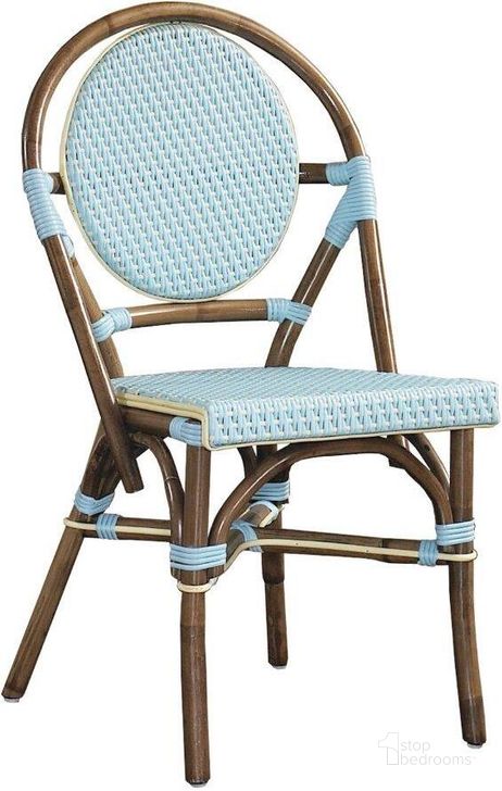 The appearance of Paris Blue Bistro Chair designed by Padmas Plantation in the modern / contemporary interior design. This blue piece of furniture  was selected by 1StopBedrooms from Paris Collection to add a touch of cosiness and style into your home. Sku: PBA12-BLU-S2. Product Type: Dining Chair. Material: Rattan. Image1