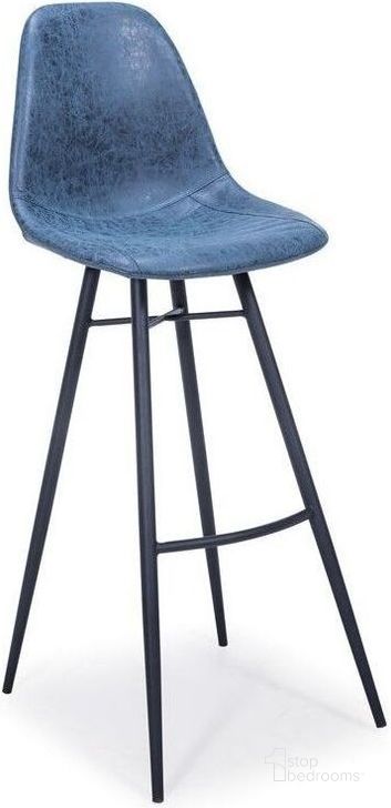 The appearance of Paris Dark Blue Counter Height Stool designed by Bellini Modern Living in the transitional interior design. This blue piece of furniture  was selected by 1StopBedrooms from Paris Collection to add a touch of cosiness and style into your home. Sku: Paris-C DKB. Product Type: Barstool. Image1