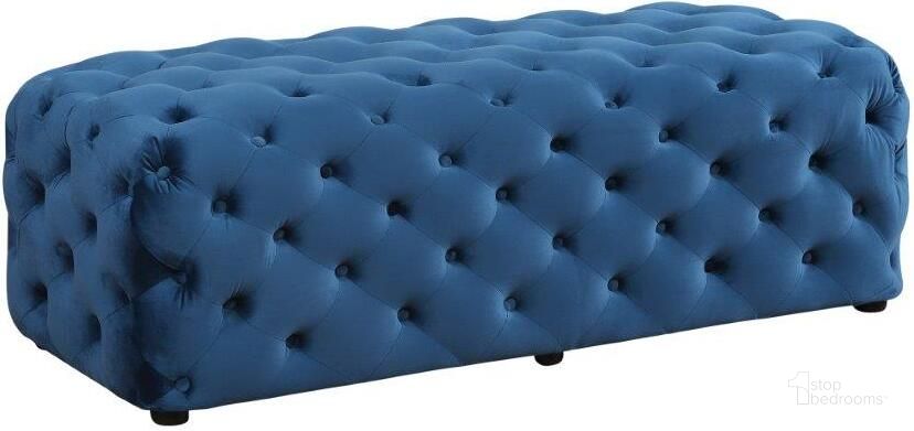 The appearance of Parisa 53 Inch Rectangular Tufted Velvet Ottoman In Blue designed by Best Master Furniture in the transitional interior design. This blue piece of furniture  was selected by 1StopBedrooms from Parisa Collection to add a touch of cosiness and style into your home. Sku: SH003VBL. Product Type: Ottoman. Material: Velvet. Image1