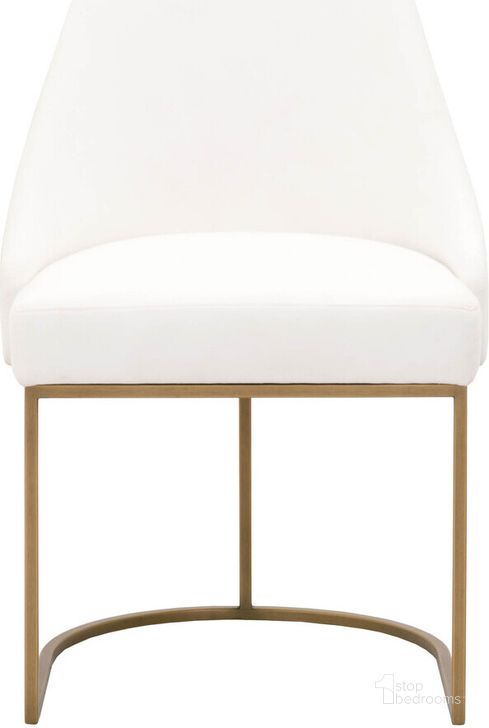 The appearance of Parissa Traditions Brushed Gold Dining Chair Set of 2 designed by Essentials For Living in the modern / contemporary interior design. This white piece of furniture  was selected by 1StopBedrooms from Traditions Collection to add a touch of cosiness and style into your home. Sku: 6011.LPPRL-BGLD. Material: Fabric. Product Type: Dining Chair. Image1