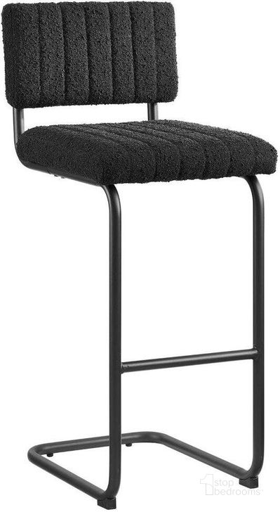 The appearance of Parity Boucle Barstool Set of 2 In Black designed by Modway in the transitional interior design. This black piece of furniture  was selected by 1StopBedrooms from Parity Collection to add a touch of cosiness and style into your home. Sku: EEI-6473-BLK-BLK. Product Type: Barstool. Material: Plywood. Image1