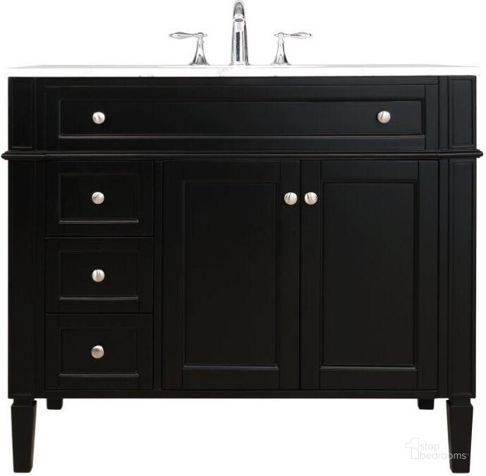 The appearance of Park Avenue 40 Inch Single Bathroom Vanity In Black designed by Elegant Lighting in the traditional interior design. This black piece of furniture  was selected by 1StopBedrooms from Park Avenue Collection to add a touch of cosiness and style into your home. Sku: VF12540BK. Material: Wood. Product Type: Bathroom Vanity. Image1
