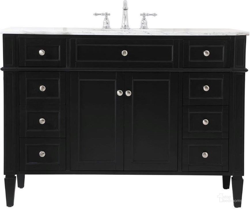 The appearance of Park Avenue 48 Inch Single Bathroom Vanity In Black designed by Elegant Lighting in the traditional interior design. This black piece of furniture  was selected by 1StopBedrooms from Park Avenue Collection to add a touch of cosiness and style into your home. Sku: VF12548BK. Material: Wood. Product Type: Bathroom Vanity. Image1