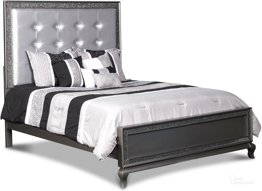 The appearance of Park Imperial Pewter Queen Panel Bed designed by New Classic in the transitional interior design. This gray piece of furniture  was selected by 1StopBedrooms from Park Imperial Collection to add a touch of cosiness and style into your home. Sku: B0931P-310;B0931P-320;B0931P-330. Bed Type: Panel Bed. Product Type: Panel Bed. Bed Size: Queen. Image1