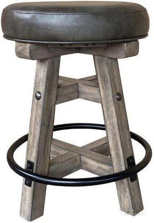 The appearance of Parker House Lodge Dining Swivel Counter Stool designed by Parker House in the transitional interior design. This stone piece of furniture  was selected by 1StopBedrooms from Lodge Collection to add a touch of cosiness and style into your home. Sku: DLOD#1026S. Product Type: Barstool. Material: Rubberwood. Image1