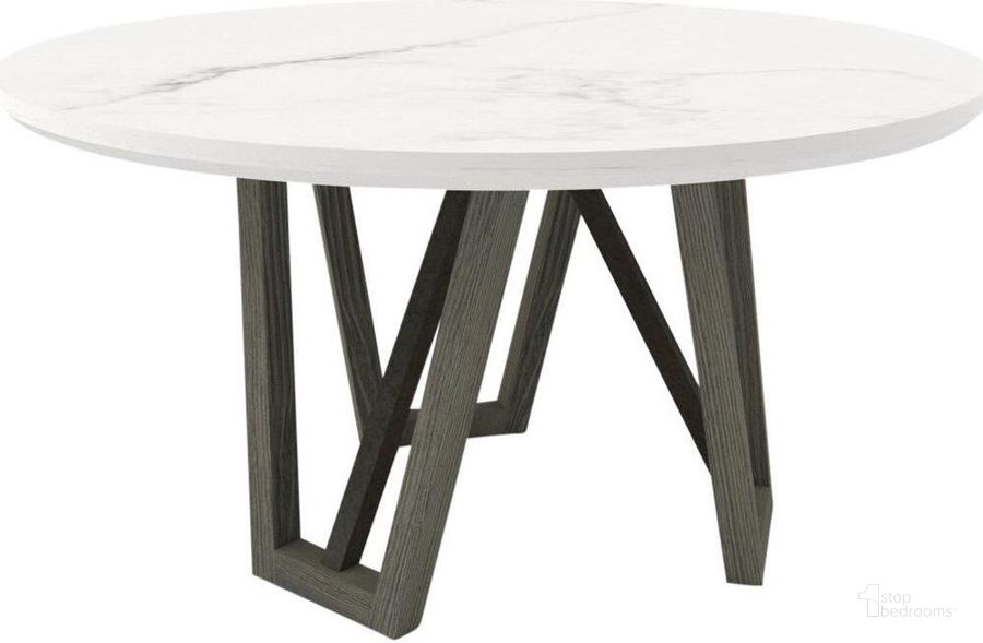 The appearance of Parker House Pure Modern Dining 54 Inch Round Table With Wood Base designed by Parker House in the modern / contemporary interior design. This stone piece of furniture  was selected by 1StopBedrooms from Pure Collection to add a touch of cosiness and style into your home. Sku: DPUR#54RND. Table Base Style: Trestle. Table Top Shape: Round. Product Type: Dining Table. Material: Wood Veneer. Size: 54". Image1