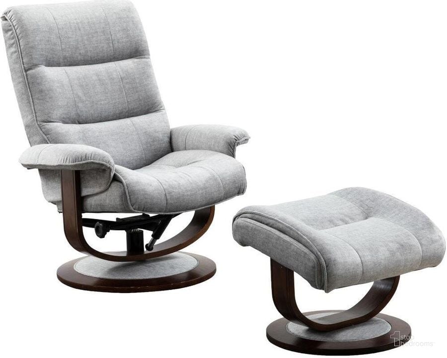 The appearance of Parker Living Knight Capri Silver Manual Reclining Swivel Chair And Ottoman designed by Parker House in the modern / contemporary interior design. This silver piece of furniture  was selected by 1StopBedrooms from Knight Collection to add a touch of cosiness and style into your home. Sku: MKNI#212S-CSI. Material: Polyester. Product Type: Swivel Chair. Image1