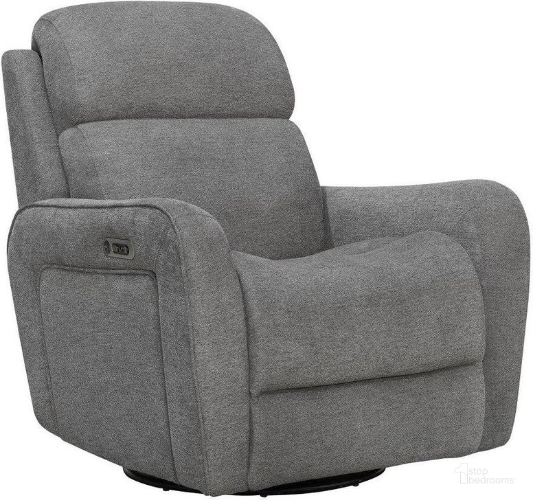 The appearance of Parker Living Quest Upgrade Charcoal Swivel Glider Cordless Recliner Powered By Freemotion designed by Parker House in the modern / contemporary interior design. This charcoal piece of furniture  was selected by 1StopBedrooms from Quest Collection to add a touch of cosiness and style into your home. Sku: MQUE#812GSPH-P25-UPCH. Material: Polyester. Product Type: Recliner. Image1
