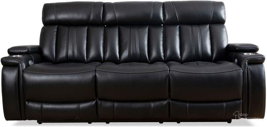 The appearance of Parker Living Royce Midnight Power Drop Down Console Sofa designed by Parker House in the modern / contemporary interior design. This midnight piece of furniture  was selected by 1StopBedrooms from Royce Collection to add a touch of cosiness and style into your home. Sku: MROY#832PH-MID. Material: Polyester. Product Type: Sofa. Image1
