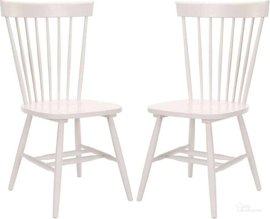 The appearance of Parker Off White 17 Inch Spindle Dining Chair designed by Safavieh in the transitional interior design. This off white piece of furniture  was selected by 1StopBedrooms from Jorja Collection to add a touch of cosiness and style into your home. Sku: AMH8500E-SET2. Material: Wood. Product Type: Dining Chair. Image1
