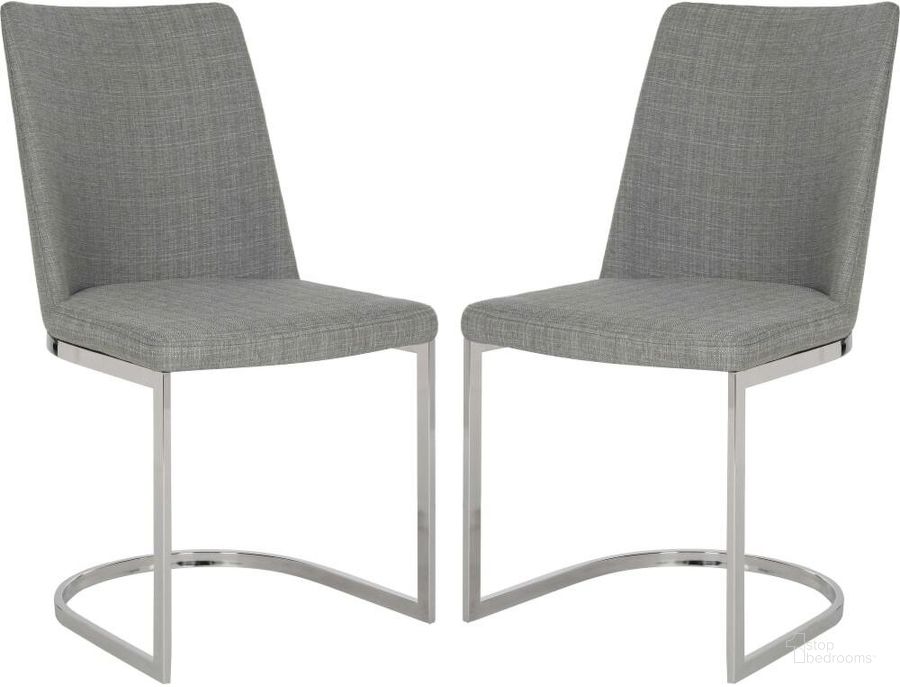 The appearance of Parkston Grey and Chrome 18 Inch Linen Side Chair designed by Safavieh in the modern / contemporary interior design. This dark gray piece of furniture  was selected by 1StopBedrooms from Parkston Collection to add a touch of cosiness and style into your home. Sku: FOX2013G-SET2. Product Type: Dining Chair. Material: Stainless Steel. Image1