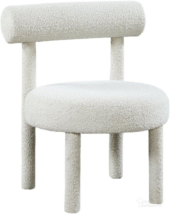 The appearance of Parlor Cream Boucle Fabric Accent Chair designed by Meridian in the modern / contemporary interior design. This cream piece of furniture  was selected by 1StopBedrooms from Parlor Collection to add a touch of cosiness and style into your home. Sku: 574Cream. Material: Fabric. Product Type: Accent Chair. Image1