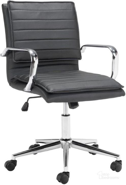 The appearance of Partner Office Chair Black designed by Zuo Modern in the modern / contemporary interior design. This black and chrome piece of furniture  was selected by 1StopBedrooms from Partner Collection to add a touch of cosiness and style into your home. Sku: 109005. Product Type: Office Chair. Material: Plywood. Image1
