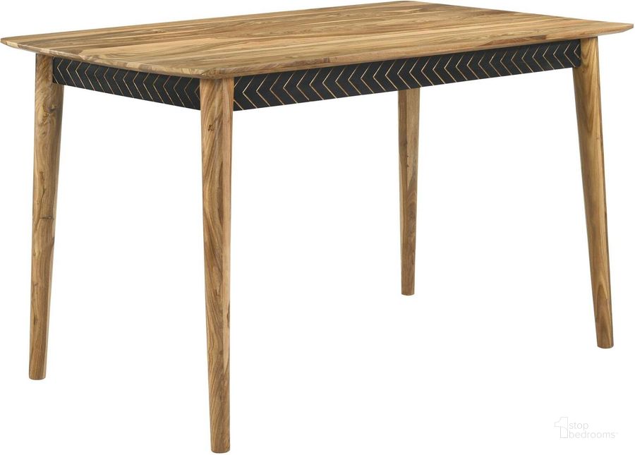 The appearance of Partridge Rectangular Counter Height Table In Natural Sheesham designed by Coaster in the rustic / southwestern interior design. This natural sheesham piece of furniture  was selected by 1StopBedrooms from Partridge Collection to add a touch of cosiness and style into your home. Sku: 110578. Material: Wood. Product Type: Counter Height Table. Size: 60". Image1