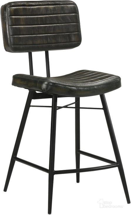 The appearance of Partridge Upholstered Counter Height Stools with Footrest Set of 2 In Antique Espresso and Black designed by Coaster in the industrial interior design. This antique espresso/black piece of furniture  was selected by 1StopBedrooms from Partridge Collection to add a touch of cosiness and style into your home. Sku: 110659. Material: Upholstered. Product Type: Counter Height Chair. Image1