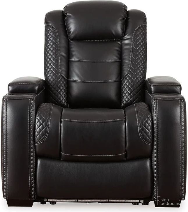 The appearance of Party Time Power Recliner With Adjustable Headrest In Midnight designed by Signature Design by Ashley in the modern / contemporary interior design. This midnight piece of furniture  was selected by 1StopBedrooms from Party Time Collection to add a touch of cosiness and style into your home. Sku: 3700313. Material: Fabric. Product Type: Recliner. Image1