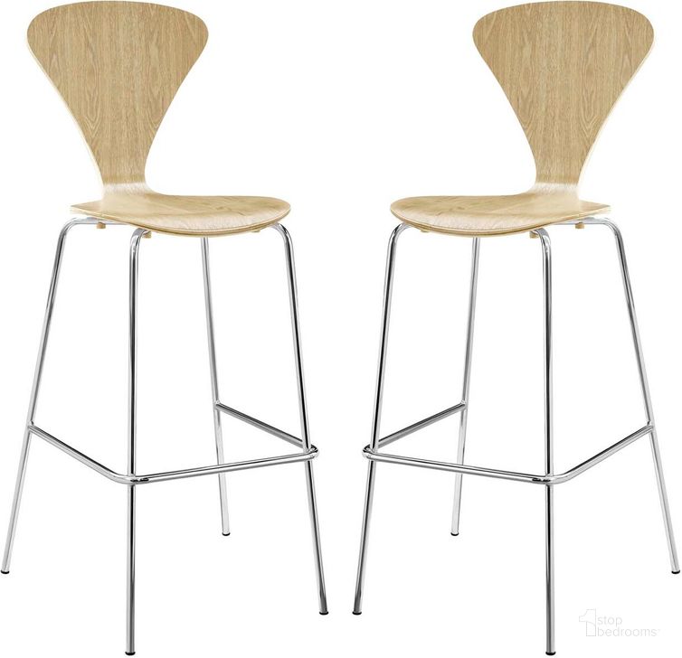 The appearance of Passage Dining Bar Stool Set of 2 designed by Modway in the modern / contemporary interior design. This natural piece of furniture  was selected by 1StopBedrooms from Passage Collection to add a touch of cosiness and style into your home. Sku: EEI-4231-NAT. Material: Wood. Product Type: Barstool. Image1