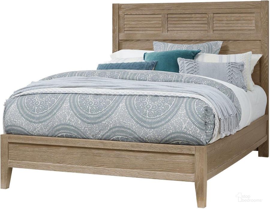 The appearance of Passageways King Louvered Bed With Low Profile Footboard In Deep Sand designed by Artisan & Post in the transitional interior design. This sand piece of furniture  was selected by 1StopBedrooms from Passageways Collection to add a touch of cosiness and style into your home. Sku: 141-667;141-766;141-833;MS-MS2. Bed Type: Panel Bed. Material: Wood. Product Type: Panel Bed. Bed Size: King. Image1