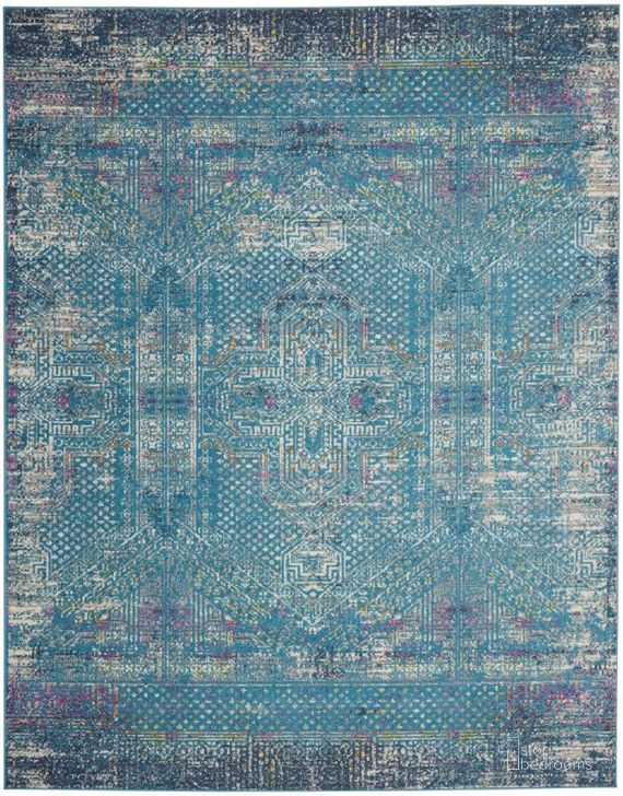 The appearance of Passion Blue 7 X 10 Area Rug designed by Nourison in the transitional interior design. This blue piece of furniture  was selected by 1StopBedrooms from Passion Collection to add a touch of cosiness and style into your home. Sku: 99446780942. Material: Polypropylene. Product Type: Area Rugs. Image1