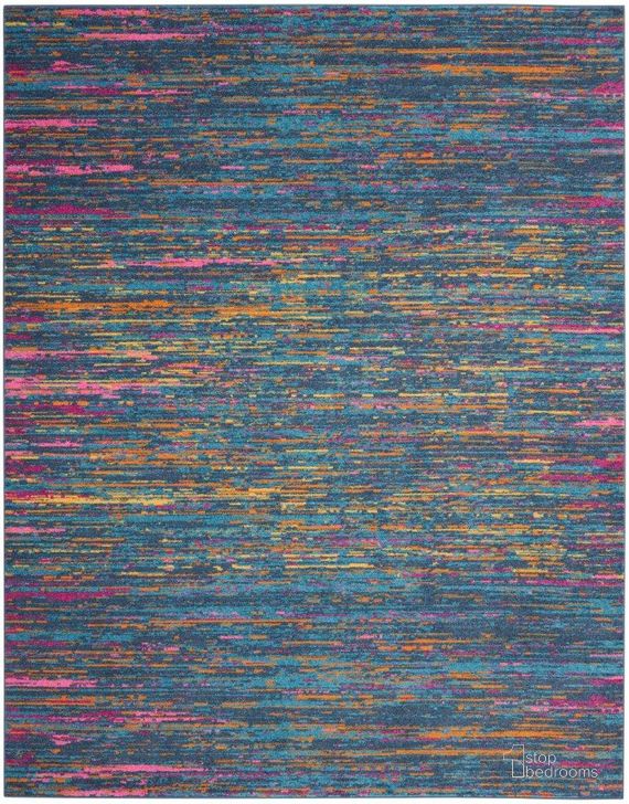 The appearance of Passion Blue And Multicolor 8 X 10 Area Rug designed by Nourison in the modern / contemporary interior design. This blue and multicolor piece of furniture  was selected by 1StopBedrooms from Passion Collection to add a touch of cosiness and style into your home. Sku: 99446780232. Material: Polypropylene. Product Type: Area Rugs. Image1