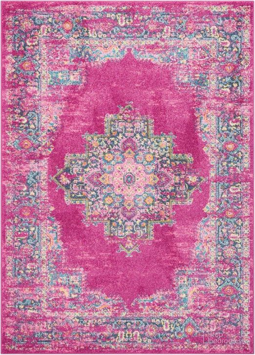 The appearance of Passion Fuchsia 5 X 7 Area Rug designed by Nourison in the transitional interior design. This fuchsia piece of furniture  was selected by 1StopBedrooms from Passion Collection to add a touch of cosiness and style into your home. Sku: 99446387714. Material: Polypropylene. Product Type: Area Rugs. Image1