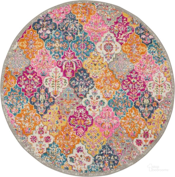 The appearance of Passion Multicolor 4 Round Area Rug designed by Nourison in the coastal interior design. This multicolor piece of furniture  was selected by 1StopBedrooms from Passion Collection to add a touch of cosiness and style into your home. Sku: 99446717429. Material: Polypropylene. Product Type: Area Rugs. Image1