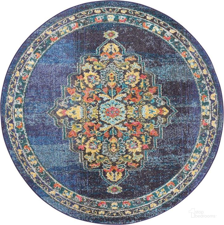The appearance of Passionate Navy 5 Round Area Rug designed by Nourison in the traditional interior design. This navy piece of furniture  was selected by 1StopBedrooms from Passionate Collection to add a touch of cosiness and style into your home. Sku: 99446454508. Material: Polypropylene. Product Type: Area Rugs. Image1