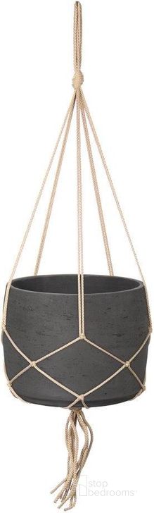 The appearance of Patio Charcoal Craft Hanging Pot With Netting In Charcoal Grey designed by LH Imports in the modern / contemporary interior design. This charcoal grey piece of furniture  was selected by 1StopBedrooms from Patio Collection to add a touch of cosiness and style into your home. Sku: PAT023. Product Type: Planter. Material: Cement. Image1