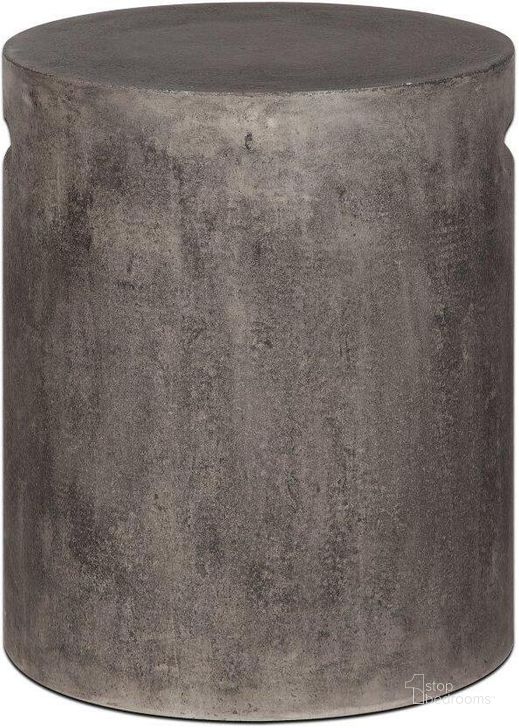 The appearance of Patio Concrete Round Side Table With Handle In Dark Grey designed by LH Imports in the modern / contemporary interior design. This grey piece of furniture  was selected by 1StopBedrooms from Patio Collection to add a touch of cosiness and style into your home. Sku: VT070. Product Type: Side Table. Material: Concrete. Image1