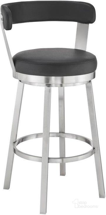 The appearance of Patricio Brushed Steel Barstool 0qb24499098 designed by Luxury Loft in the modern / contemporary interior design. This black piece of furniture  was selected by 1StopBedrooms from Patricio Collection to add a touch of cosiness and style into your home. Sku: LCBYBABSBL26. Product Type: Barstool. Material: Stainless Steel. Image1