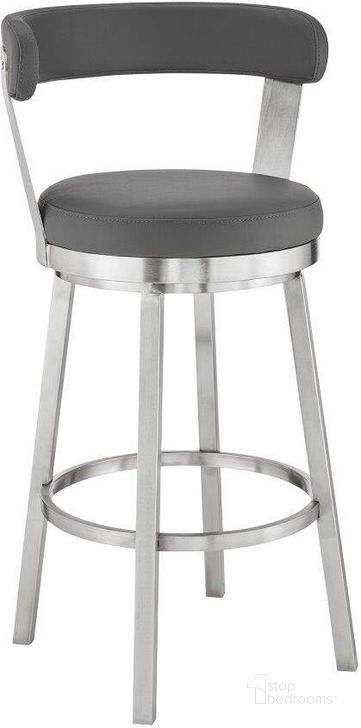 The appearance of Patricio Gray Barstool 0qb24499090 designed by Luxury Loft in the modern / contemporary interior design. This gray piece of furniture  was selected by 1StopBedrooms from Patricio Collection to add a touch of cosiness and style into your home. Sku: LCBYBABSGR26. Product Type: Barstool. Material: Stainless Steel. Image1
