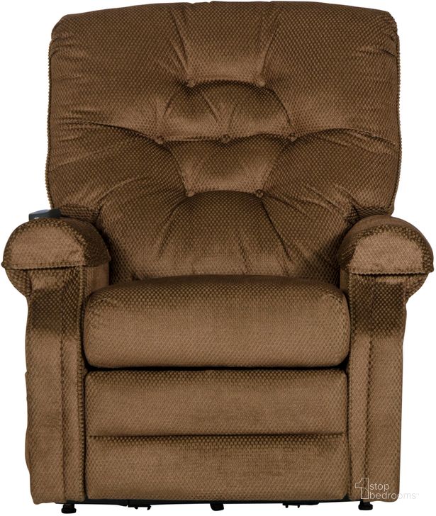 The appearance of Patriot Power Lift Recliner In Brown Sugar designed by Catnapper in the traditional interior design. This brown sugar piece of furniture  was selected by 1StopBedrooms from Patriot Collection to add a touch of cosiness and style into your home. Sku: 4824201619. Material: Fabric. Product Type: Recliner. Image1