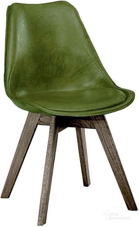 The appearance of Pauline Vintage Green Leather Dining Chair Set Of 2 designed by Bellini Modern Living in the transitional interior design. This green piece of furniture  was selected by 1StopBedrooms from Pauline Collection to add a touch of cosiness and style into your home. Sku: Pauline GRN. Product Type: Dining Chair.