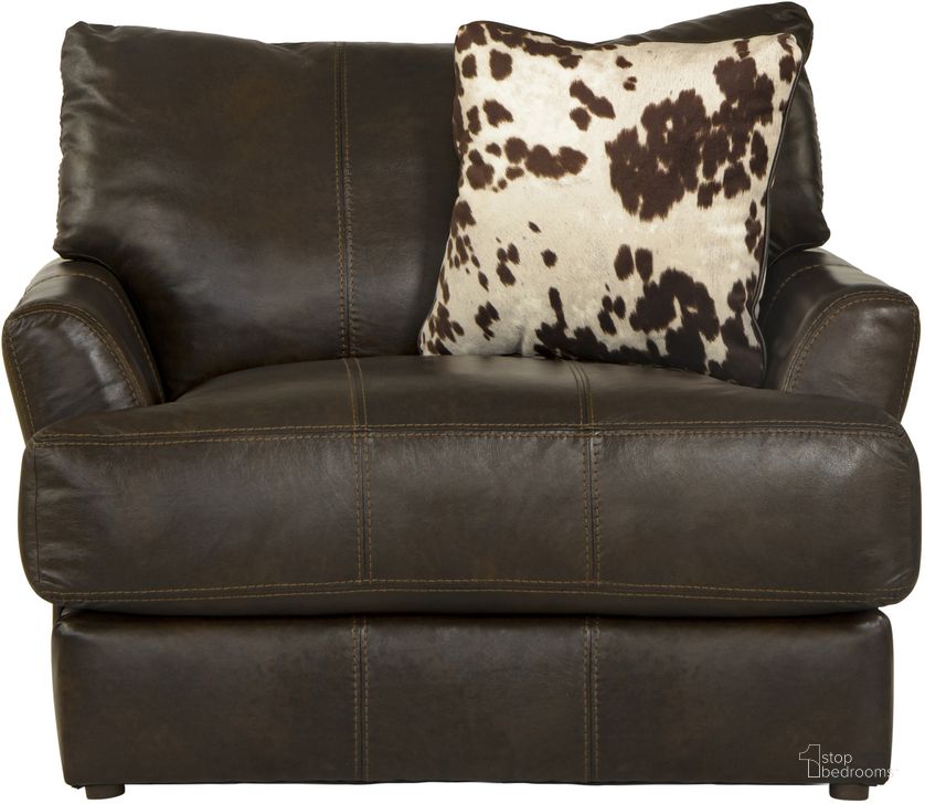The appearance of Pavia Italian Top Grain Leather Match Chair with Cuddler Seat Cushion In Cocoa designed by Jackson in the traditional interior design. This cocoa piece of furniture  was selected by 1StopBedrooms from Pavia Collection to add a touch of cosiness and style into your home. Sku: 548201126809306809. Material: Leather. Product Type: Accent Chair. Image1