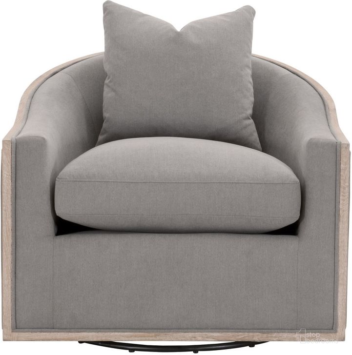 The appearance of Paxton Swivel Club Chair designed by Essentials For Living in the transitional interior design. This natural gray piece of furniture  was selected by 1StopBedrooms from Paxton Collection to add a touch of cosiness and style into your home. Sku: 6656.LPSLA/NG. Material: Wood. Product Type: Swivel Chair. Image1