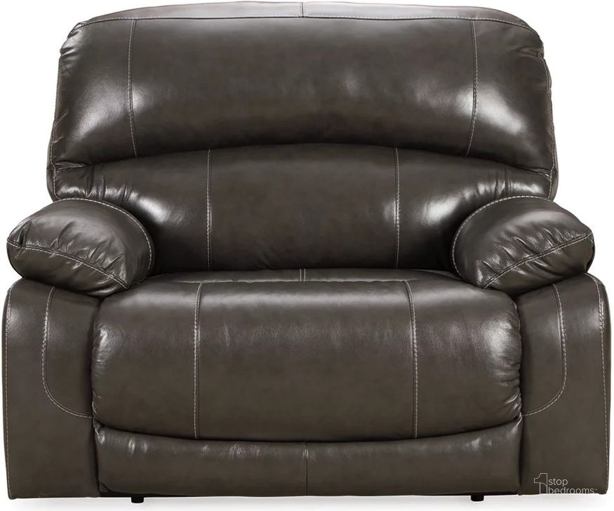 The appearance of Peartville Gray Recliner designed by Versailles Home in the traditional interior design. This gray piece of furniture  was selected by 1StopBedrooms from Peartville Collection to add a touch of cosiness and style into your home. Sku: U5240382. Product Type: Recliner. Material: Leather Match. Image1
