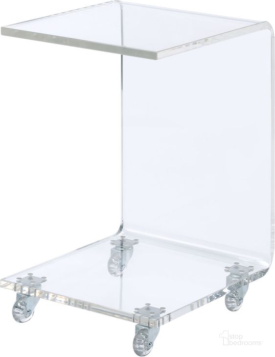 The appearance of Peek Clear Acrylic Snack Table designed by Picket House in the modern / contemporary interior design. This transparent piece of furniture  was selected by 1StopBedrooms from Peek Collection to add a touch of cosiness and style into your home. Sku: CIR500STE. Product Type: Accent Table. Material: Acrylic. Image1