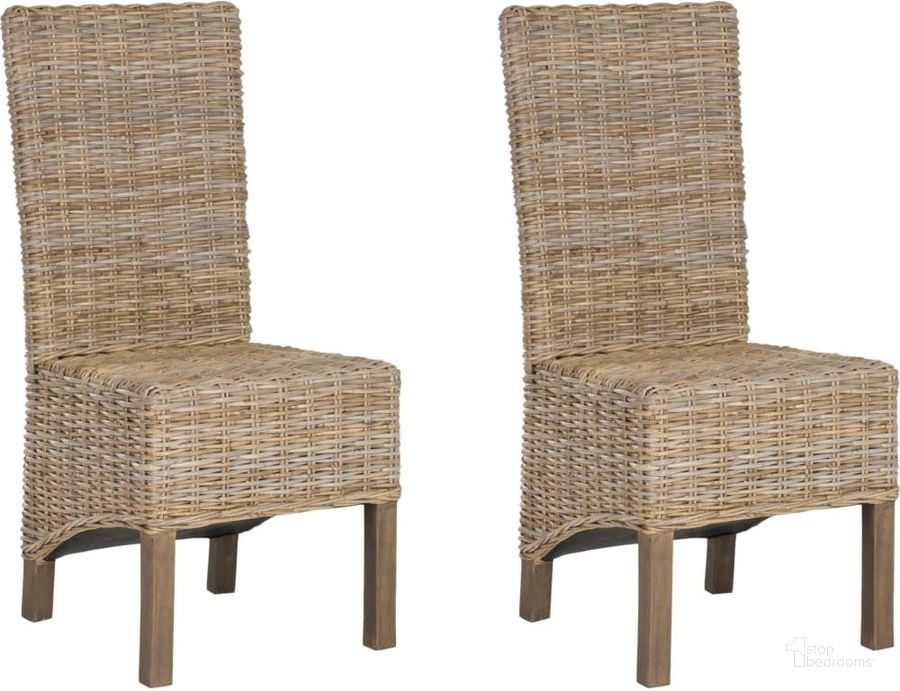 The appearance of Pembrooke Unfinished Rattan Side Chair designed by Safavieh in the modern / contemporary interior design. This light brown piece of furniture  was selected by 1StopBedrooms from Pembrooke Collection to add a touch of cosiness and style into your home. Sku: FOX6520B-SET2. Product Type: Dining Chair. Material: Rattan. Image1