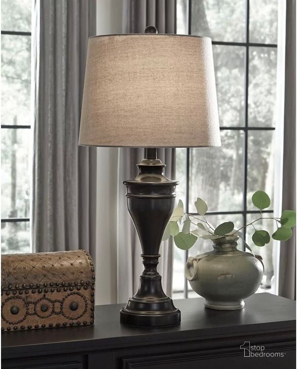 The appearance of Pencarrow Bronze Lamp Set of 2 designed by Windsor Home in the traditional interior design. This bronze piece of furniture  was selected by 1StopBedrooms from Pencarrow Collection to add a touch of cosiness and style into your home. Sku: L204024. Material: Fabric. Product Type: Table Lamp. Image1