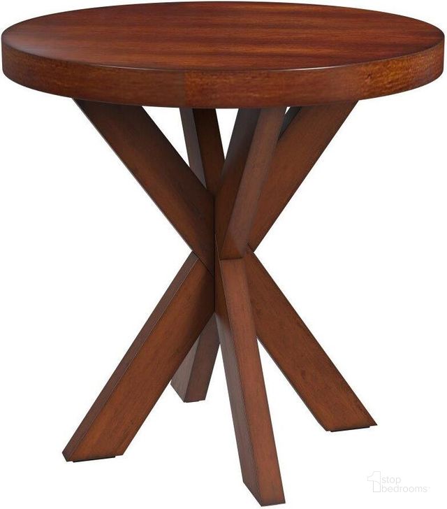The appearance of Pendleton End Table In Antique Cherry designed by Butler Specialty Company in the transitional interior design. This antique cherry piece of furniture  was selected by 1StopBedrooms from Pendleton Collection to add a touch of cosiness and style into your home. Sku: 4124011. Material: Wood. Product Type: End Table. Image1