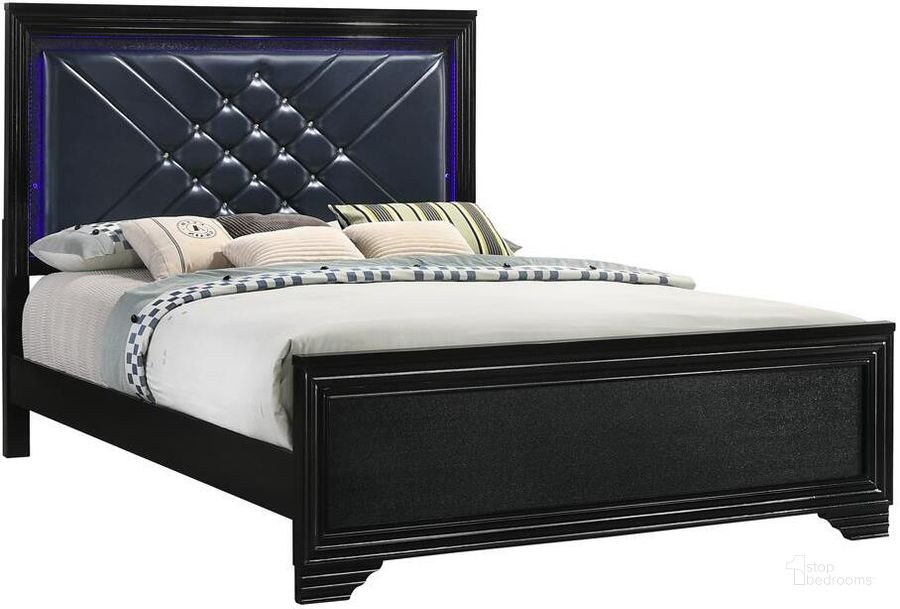 The appearance of Penelope Midnight Star King Panel Bed designed by Coaster in the modern / contemporary interior design. This black piece of furniture  was selected by 1StopBedrooms from Penelope Collection to add a touch of cosiness and style into your home. Sku: 223571KEB1;223571KEB2;223571KEB3. Bed Type: Panel Bed. Product Type: Panel Bed. Bed Size: King. Material: MDF. Image1