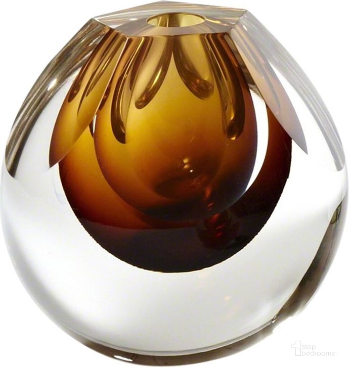 The appearance of Pentagon Cut Glass Vase In Amber designed by Global Views in the modern / contemporary interior design. This brown piece of furniture  was selected by 1StopBedrooms from Pentagon Collection to add a touch of cosiness and style into your home. Sku: 6.60271. Material: Glass. Product Type: Vase. Image1