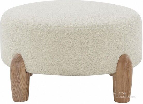 The appearance of Perez Scandinavian Round Ottoman In Ivory And Natural designed by Safavieh Couture in the modern / contemporary interior design. This ivory and natural piece of furniture  was selected by 1StopBedrooms from Perez Collection to add a touch of cosiness and style into your home. Sku: SFV5036A. Material: Wood. Product Type: Ottoman. Image1