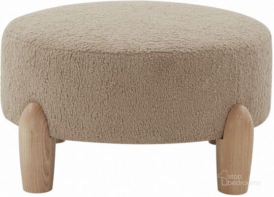 The appearance of Perez Scandinavian Round Ottoman In Light Brown And Natural designed by Safavieh Couture in the modern / contemporary interior design. This light brown piece of furniture  was selected by 1StopBedrooms from Perez Collection to add a touch of cosiness and style into your home. Sku: SFV5036B. Material: Wood. Product Type: Ottoman. Image1