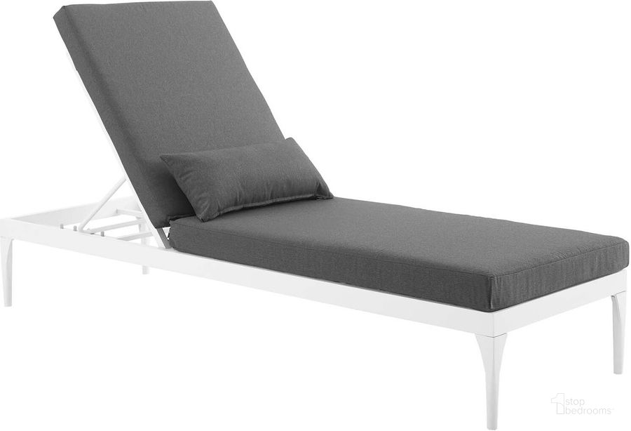 The appearance of Perspective White Charcoal Cushion Outdoor Patio Chaise Lounge Chair designed by Modway in the modern / contemporary interior design. This white charcoal piece of furniture  was selected by 1StopBedrooms from Perspective Collection to add a touch of cosiness and style into your home. Sku: EEI-3301-WHI-CHA. Product Type: Outdoor Chair. Material: Foam. Image1